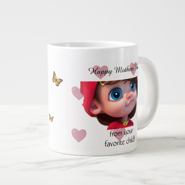 Caneca De Café Grande Minha mãe super legal (Frente Esquerda)