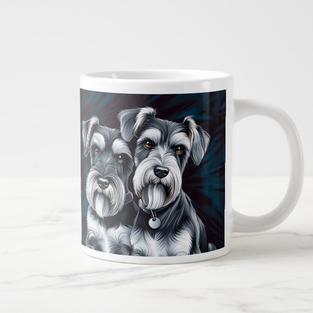 Caneca De Café Grande Miniatura Schnauzer Pals (Direita)