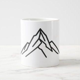 Caneca De Café Grande Minimal Alpine Mountain Line Art Mug