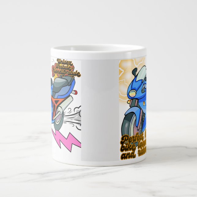 Caneca De Café Grande Minimal Bike Art Graphic  (Frente)