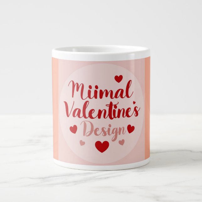 Caneca De Café Grande Minimal Valentine’s Day Love Typography Design | R (Frente)
