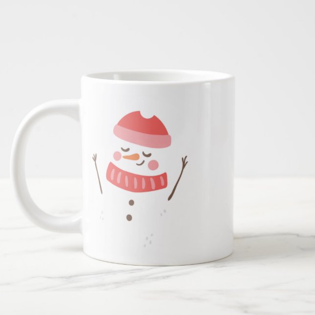 Caneca De Café Grande Minimalist Christmas Mug – Modern Holiday Coffee & (Esquerda)