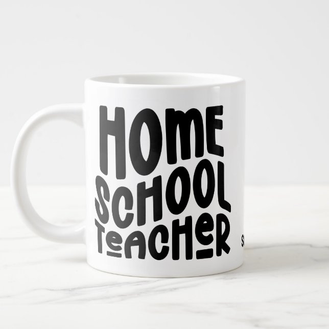 Caneca De Café Grande Minimalist Homeschool Teacher (Esquerda)