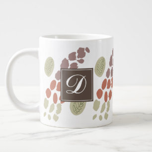 Caneca De Café Grande Minimalista Boho Orgânico Natureza Botânico Monogr