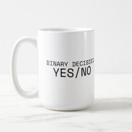 Caneca de Café Grande Minimalista Sim Não Decisão
