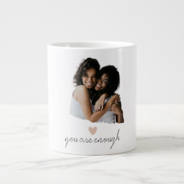 Caneca De Café Grande Mínimo Blush Heart Mug - Você É Suficiente