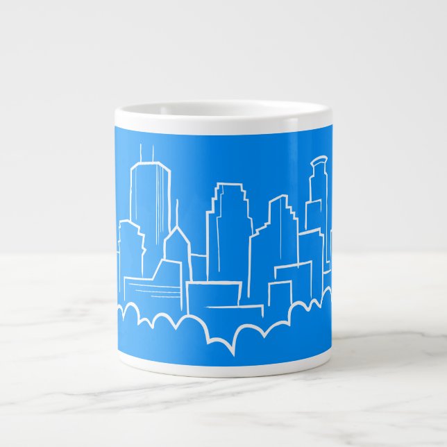 Caneca De Café Grande Minneapolis, Minnesota Skyline (Frente)