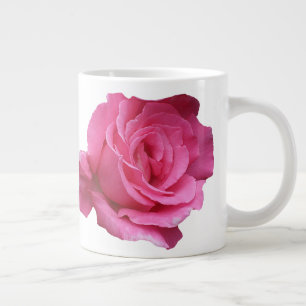 Caneca De Café Grande Miriam personalizável nome monograma rosa rosa ros