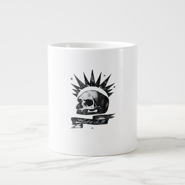 Caneca De Café Grande Misfit Skull Creative Character Art Style  (Frente)