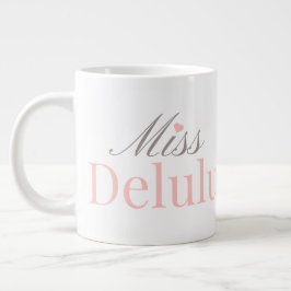 Caneca De Café Grande Miss Delulu, Presente Engraçado com Estética Rosa 