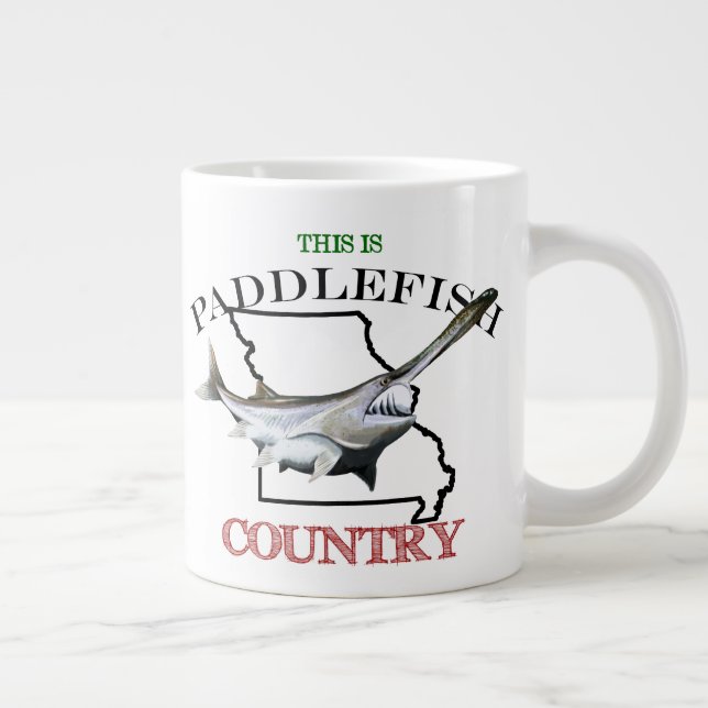 Caneca De Café Grande Missouri é Paddlefish Country (Direita)