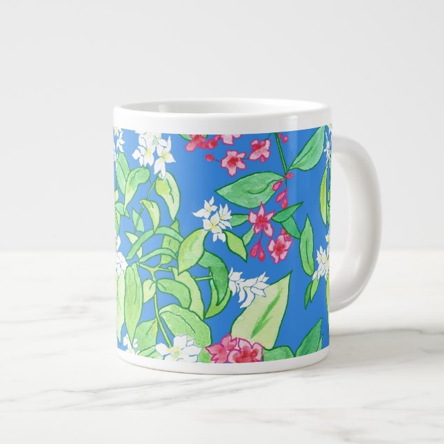 Caneca De Café Grande Mock Orange e Weigelia Jumbo Mug, (Frente Esquerda)