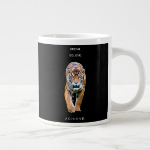 Caneca De Café Grande Modelo de Citação de Sucesso de Olhos de Tigre M