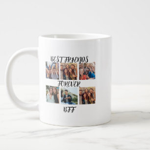 Caneca De Café Grande Modelo de Foto Personalizado "Melhores Amigos para