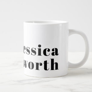 Caneca De Café Grande Modelo de Nome ou Negócio Minimalista Moderno Retr