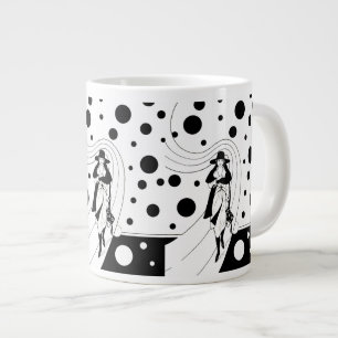 Caneca De Café Grande Modelo de Passarela Retro, Moda Art Déco Vintage
