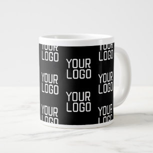 Caneca De Café Grande Modelo editável de padrão repetitivo Adicione seu