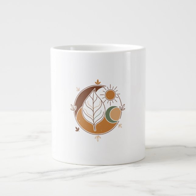 Caneca De Café Grande Modern Abstract Line Art Coffee Cup (Frente)