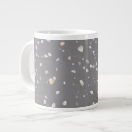 Caneca De Café Grande Modern Cinza Terrazzo