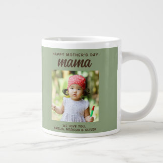 Caneca De Café Grande Modern Mama Kids Photo Mother's Day 