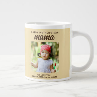 Caneca De Café Grande Modern Mama Kids Photo Mother's Day 