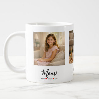 Caneca De Café Grande Modern Minimalist Mom Custom Photo & Name Keepsake