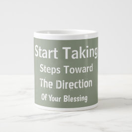 Caneca De Café Grande Modern Sage Green Uplifting Everyday Faith 