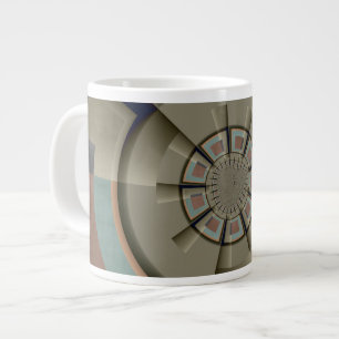 Caneca De Café Grande Moderna Harmonia de Cores Abstratas Arte Gráfica F