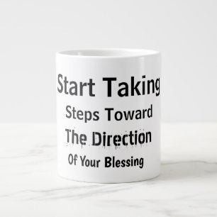 Caneca De Café Grande Moderna Motivação Diária Inspiradora Preto e Branc
