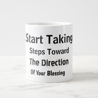 Caneca De Café Grande Moderna Motivação Diária Inspiradora Preto e Branc