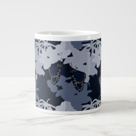 Caneca De Café Grande Moderner Purpur Schmetterling & Bluete