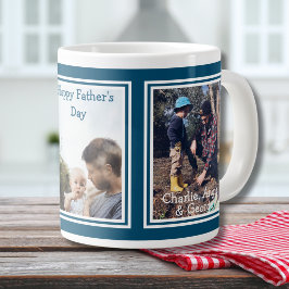 Caneca De Café Grande Moderno Dia dos Pais Feliz 3 Fotos Amor Você Papai