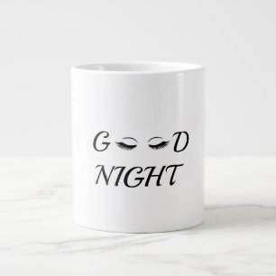 Caneca De Café Grande Moderno Minimalista Boas Noites Cílios Estética