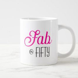 Caneca De Café Grande Moderno Ousado Cinquenta & Fabuloso Aniversário de