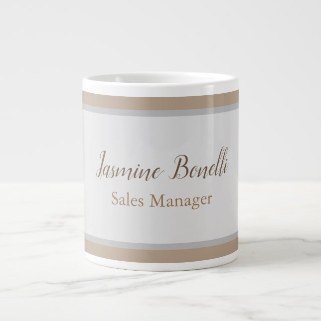 Caneca De Café Grande Moderno profissional minimalista (Frente)