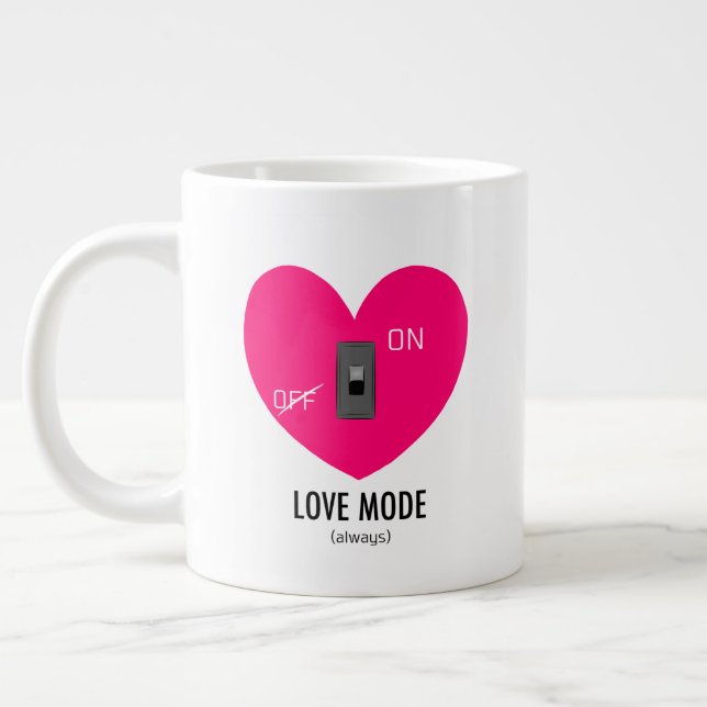 Caneca De Café Grande Modo Amor Ligado (Esquerda)