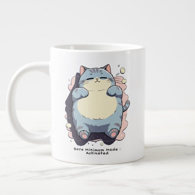 Caneca De Café Grande Modo de Mínimo Existir Ativado – Humor Relatável (Esquerda)
