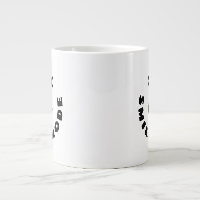 Caneca De Café Grande Modo de Sorriso Ativado: Eleve seu Dia com Positiv (Frente)