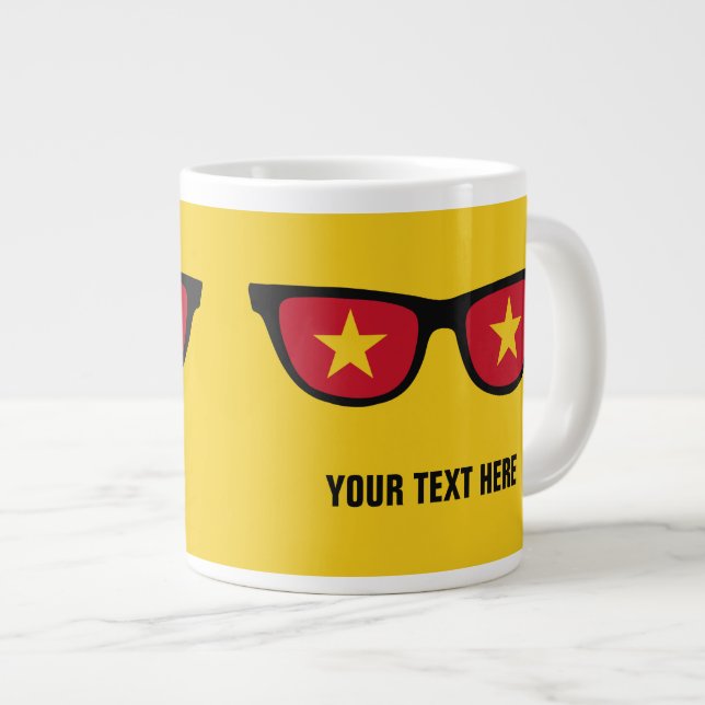 Caneca De Café Grande Molas personalizadas vietnamitas (Frente Esquerda)