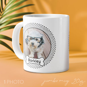 Caneca De Café Grande Moldura de Foto de Estimação com Osso de Cachorro