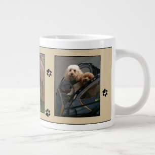 Caneca De Café Grande Molduras de Fotos Fofas com Pegadas de Cachorro Pe