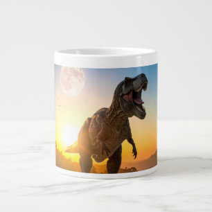 Caneca De Café Grande Moletom T-Rex – Dinossauro Rugindo