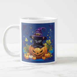 Caneca De Café Grande Molho de abóbora de gato preto