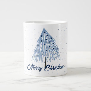 Caneca De Café Grande Molho de café gigante de Natal simples azul