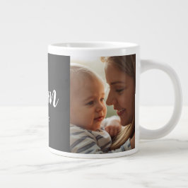 Caneca De Café Grande Mom Established Script Black Photo Specialty Mug