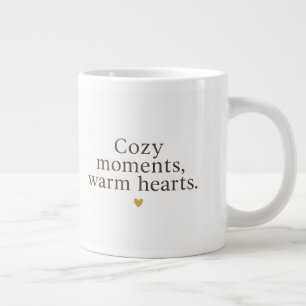 Caneca De Café Grande Momentos Aconchegantes, Corações Quentes Natal M