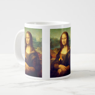 Caneca De Café Grande Mona Lisa Com Fita Laranja