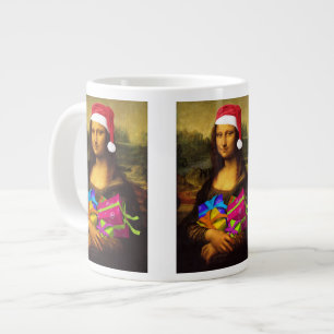 Caneca De Café Grande Mona Lisa Vem Como Papai Noel