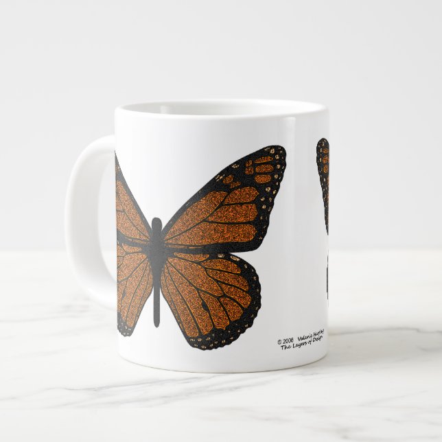 Caneca De Café Grande Monarch Specialty Mug Doodled (Frente Esquerda)