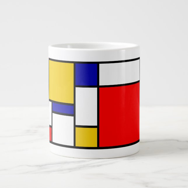 Caneca De Café Grande Mondrian 2 (Frente)